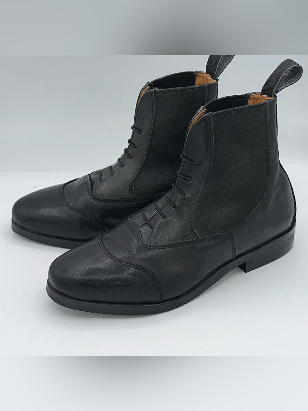 EGO7 Gemini Paddock Black Leather Boots Women Sz  36 Ankle Equestrian  AA28